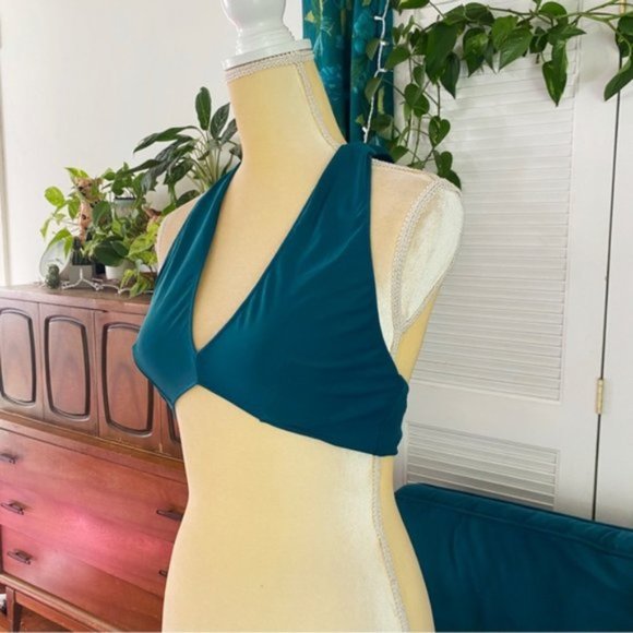 Urban Outfitters | Out From Under Sorelle Twist Halter Bra Top Teal New Large - Picture 5 of 12